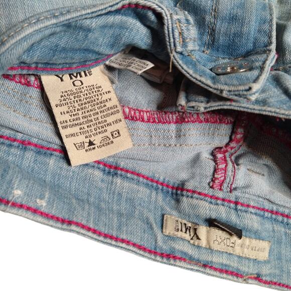 YMI Super Skinny low Rise Jeans size 0 Foxy Distressed Light Wash - Picture 4 of 4